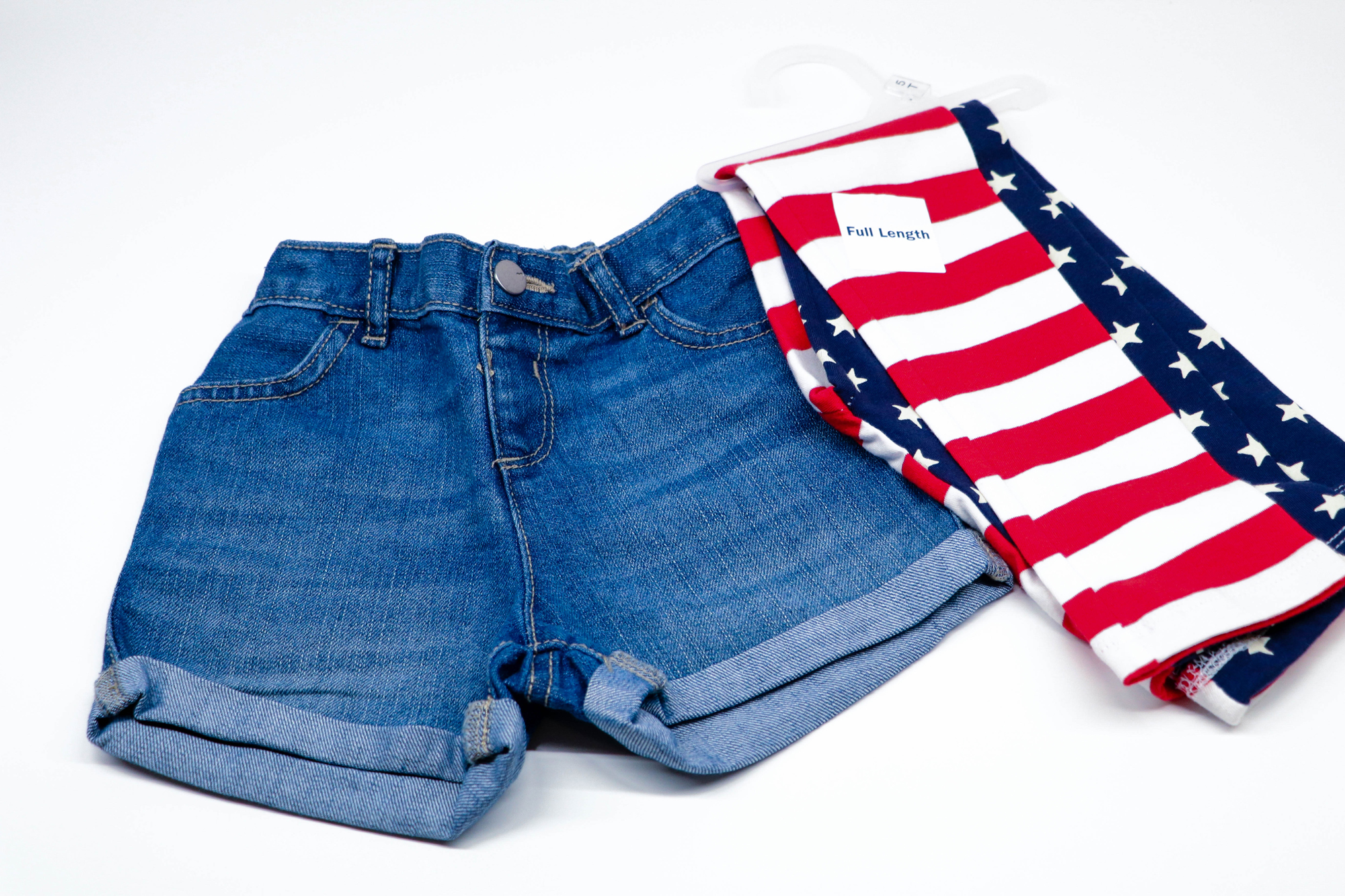 Women's Ultra-Short Distressed Patriotic Denim Shorts - Blue