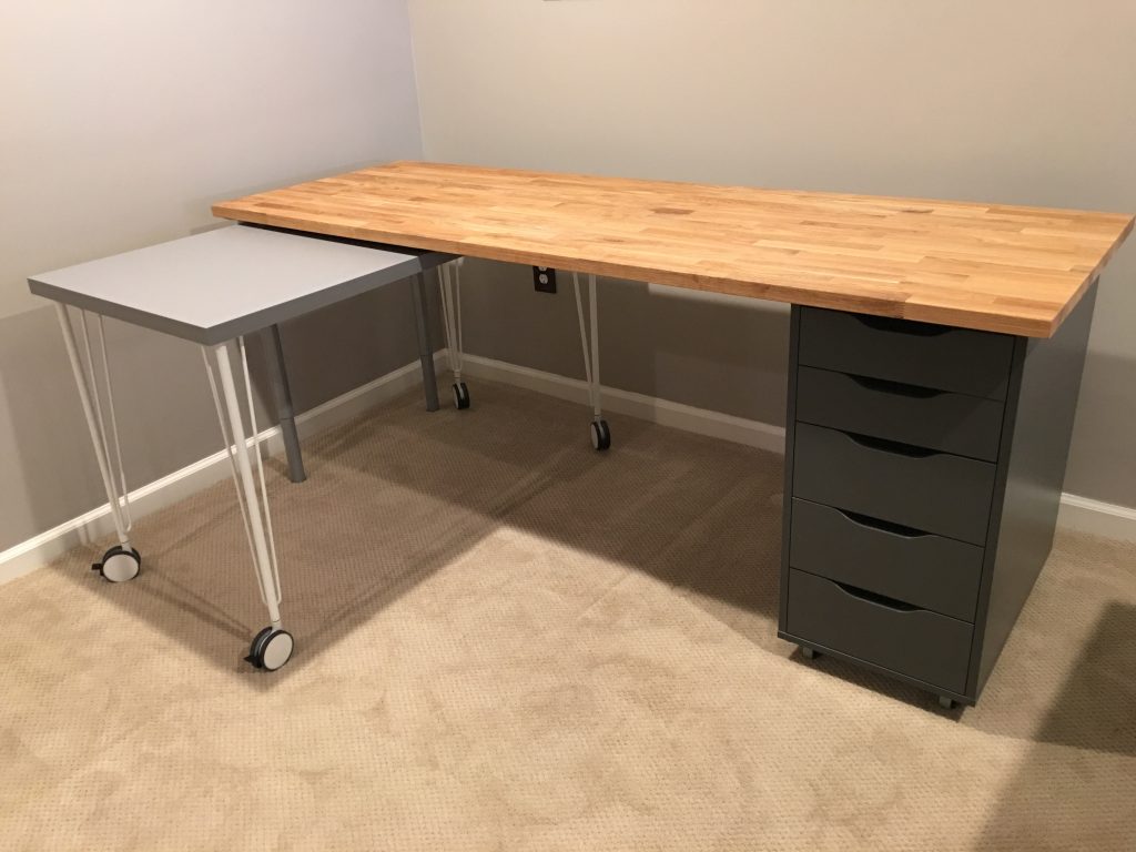 IKEA Hack Rolling Desk Table
