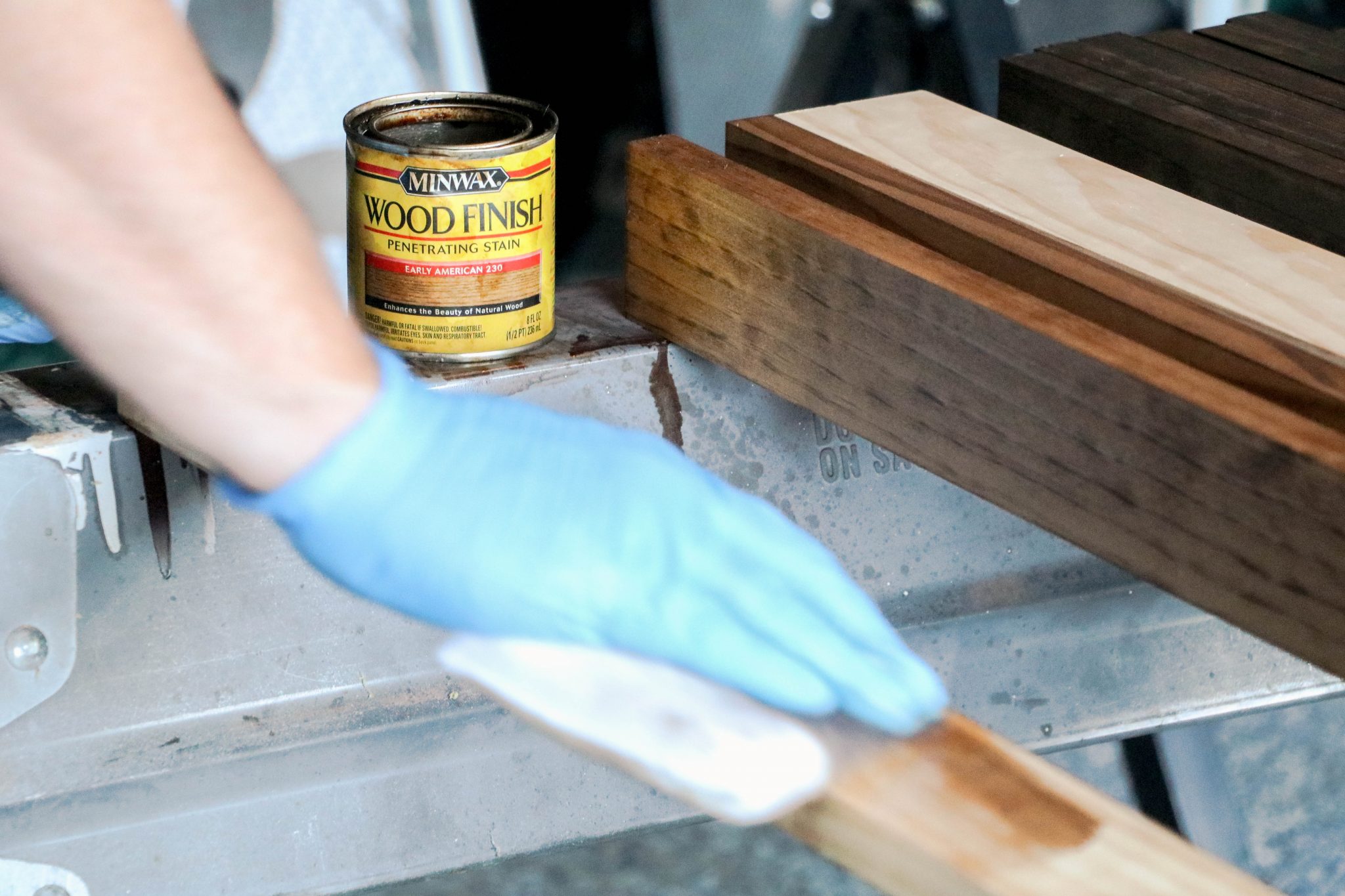 1" x 3" Boards Get Early American or Espresso Minwax Treatment, Then Poly
