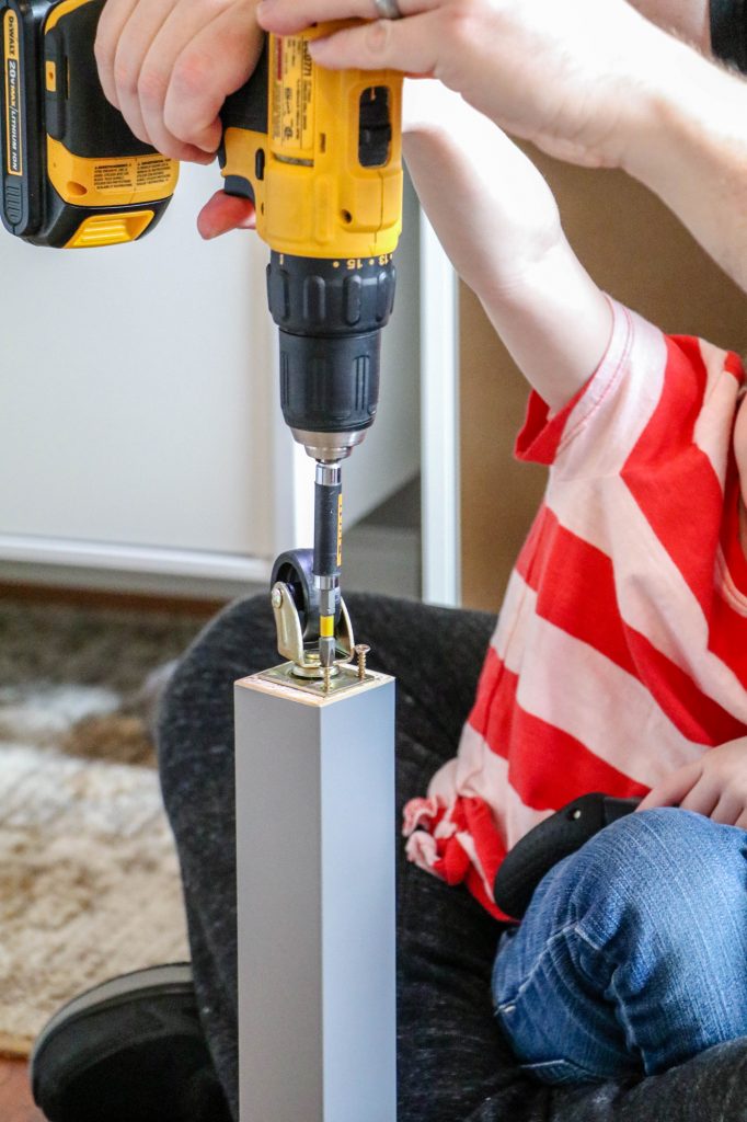IKEA LACK Hack: Attaching Roller Casters