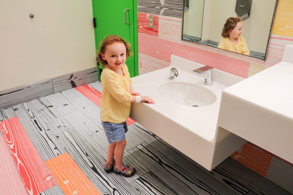 Toddler-Friendly Sink, Renovated Bathroom, Port Discovery Children's Museum, Baltimore, Maryland