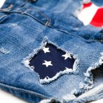 American Flag Cut-off Denim Shorts